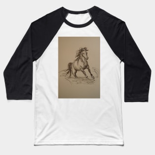 Wild - Horse ink wash watercolor painting Baseball T-Shirt